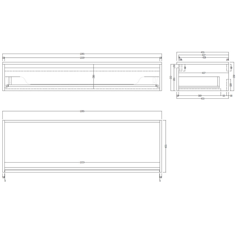 Gliss Design Calypso Onderkast 140 cm Canyon Oak