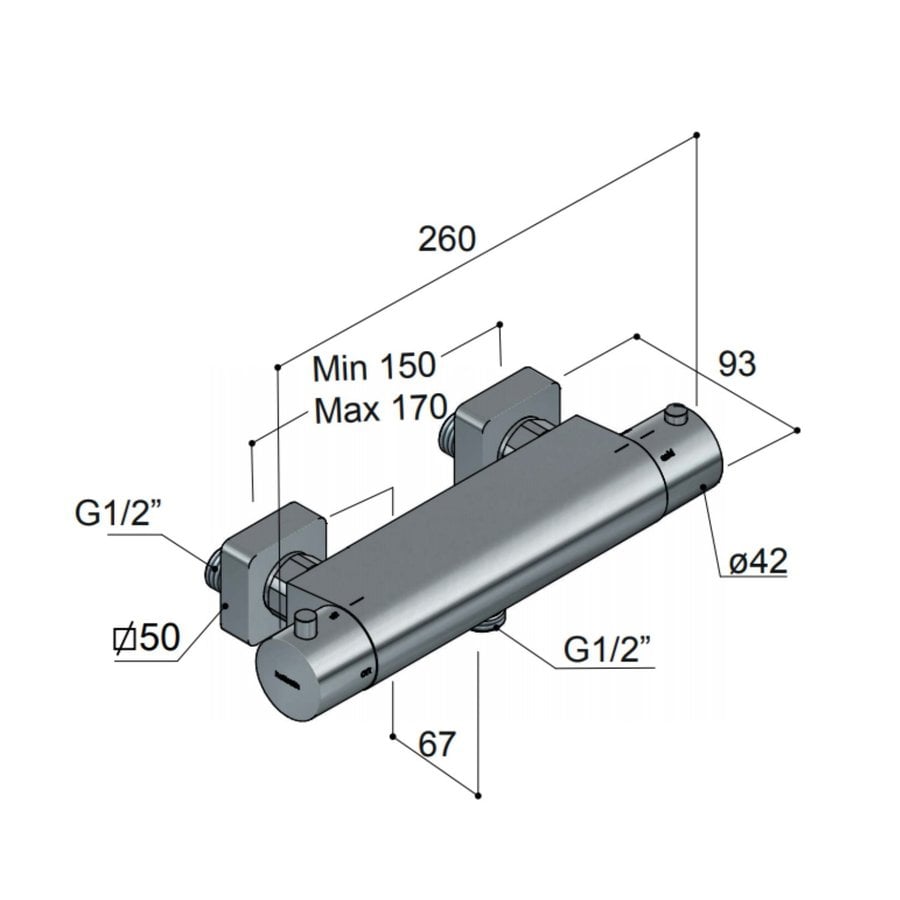 Wastafelkraan Hotbath Gal Inbouw Mengkraan 18 cm Geborsteld Nikkel PVD Excl. Inbouwdeel