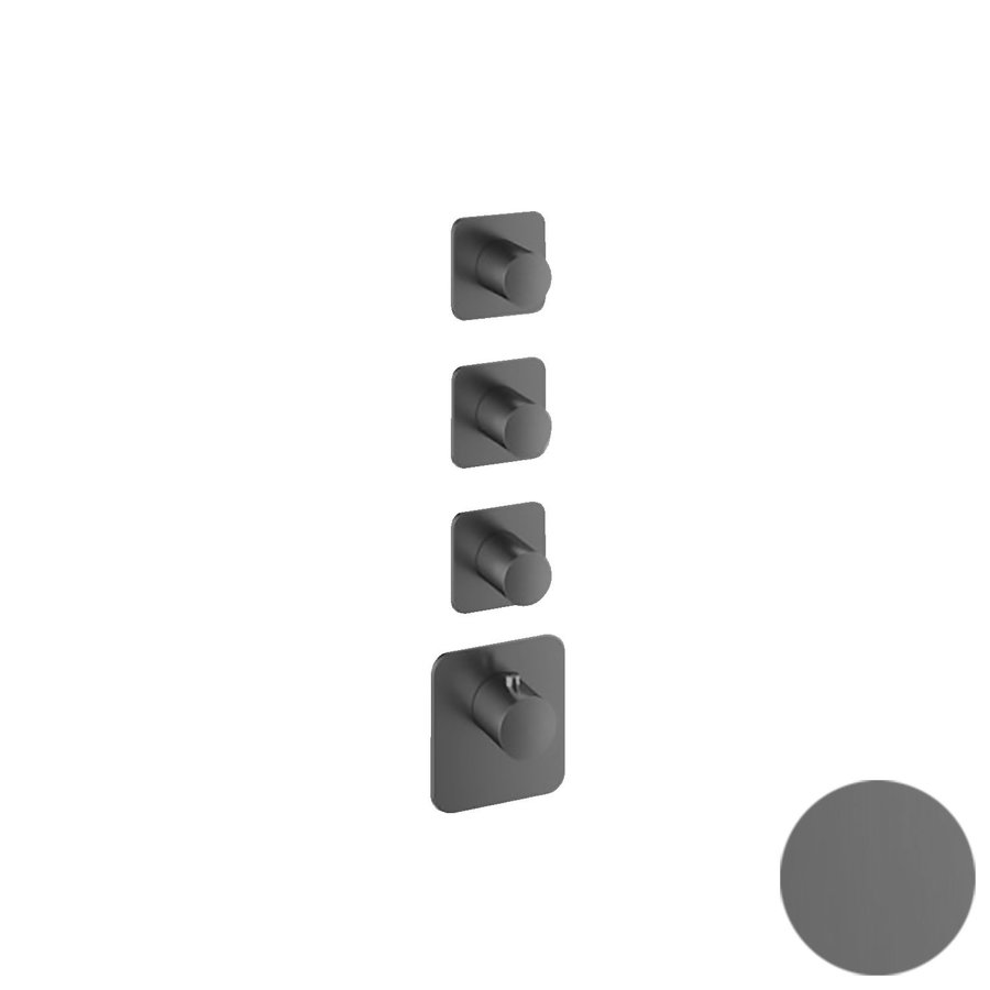 Thermostaat Hotbath Gal High Flow met 3 Stopkranen Geborsteld Gunmetal PVD