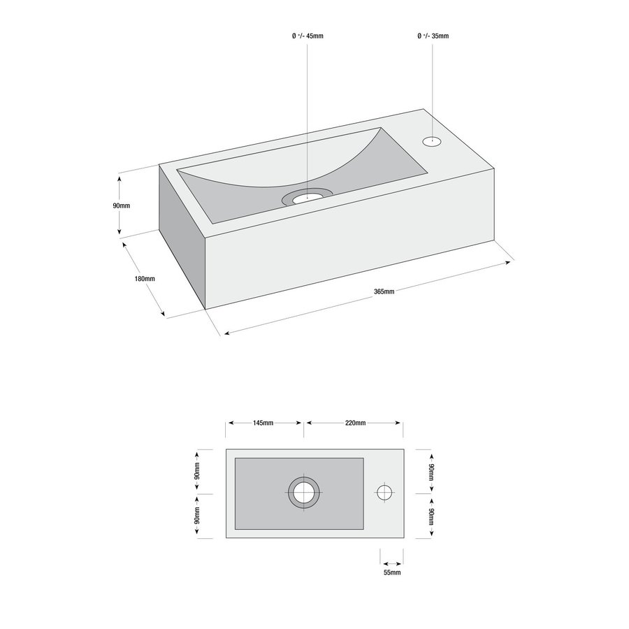 Fonteinset Rock Keramiek 36x18x9 cm