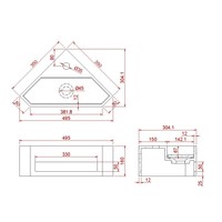 Hoekfontein Wiesbaden Julia 35x35x20cm Solid Surface Mat Wit