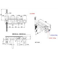 Badkraan Inbouw Bongio Squadra Thermostatisch 22 cm Uitloop met Handdoucheset en 2-Weg Omstel Mat Zwart
