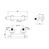 Douchekraan Bongio Squadra Thermostatisch Opbouw RVS