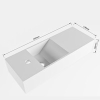 Fontein Mondiaz Tyne 60 cm Solid Surface Positie Links 1 Kraangat Talc