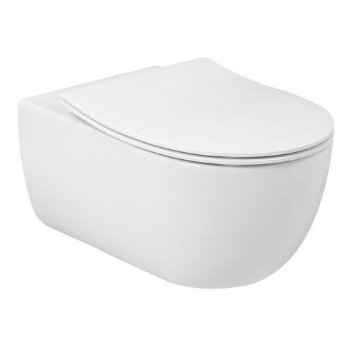 Wandcloset Pack Plieger Kansas Diepspoel Rimless met Slim Zitting 36x54,5cm Wit 