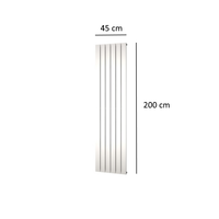 Designradiator Plieger Cavallino Retto Enkel 999 Watt Middenaansluiting 200x45 cm Mat Zwart