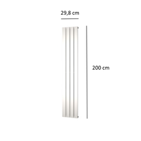 Designradiator Plieger Cavallino Retto Enkel 666 Watt Middenaansluiting 200x29,8 cm Mat Zwart