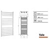 Plieger Designradiator Vale 1820 x 660 mm Mat Zwart
