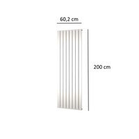 Designradiator Plieger Cavallino Retto Enkel 1332 Watt Middenaansluiting 200x60,2 cm Mat Wit