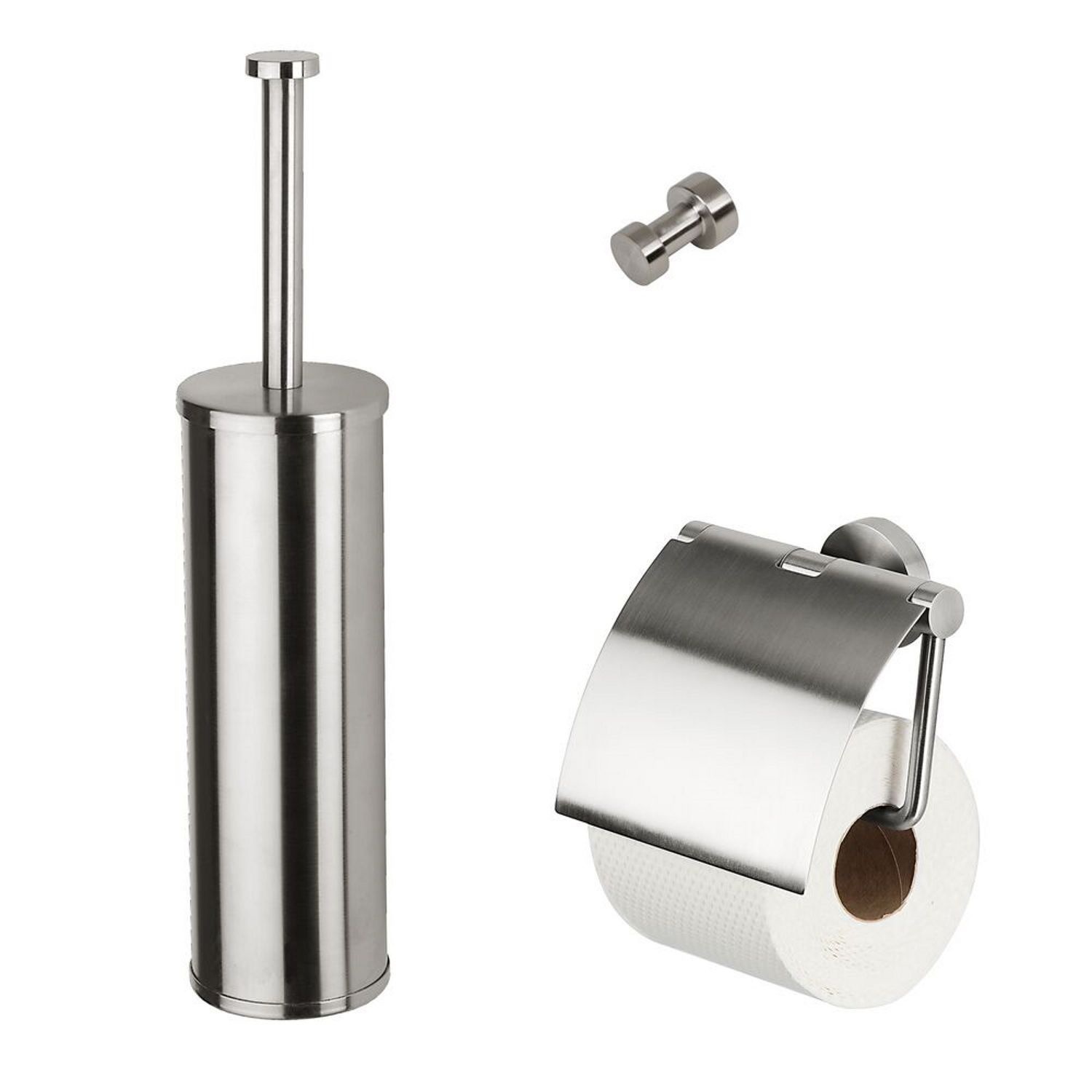 waterstof IJver Neuken Toiletset Accessoires Geesa Nemox met Toiletborstel Toiletrolhouder en  Handdoekhaak RVS - Megadump Wormer