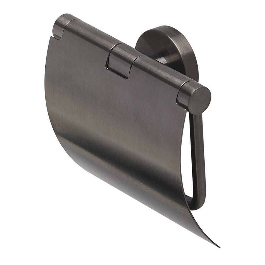 Toiletrolhouder Geesa Nemox met Klep Geborsteld Zwart