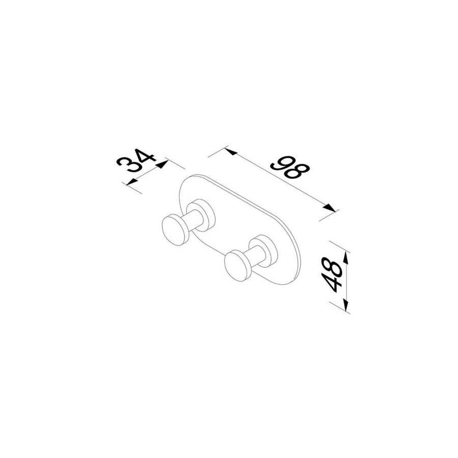 Handdoekhaak Dubbel Geesa Nemox Zwart