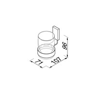 Glashouder Geesa AIM met Glas Chroom