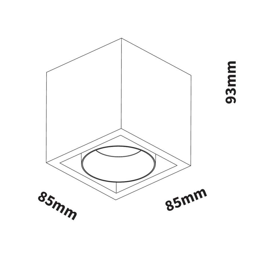 Spot Aquasplash Regina Aluminium 745Lm 9,2W Zwart Met Witte Anti-Glare Ring