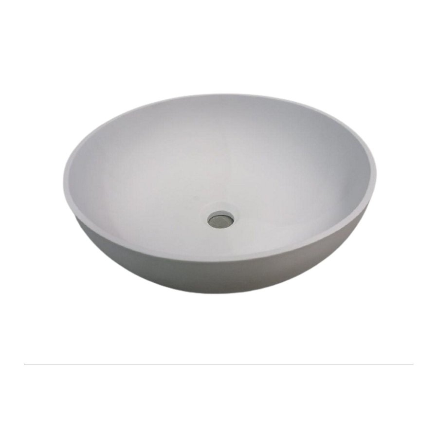 Waskom Njoy Solidthin Rond 39 cm Met Pop-Up Solid Surface Mat Wit