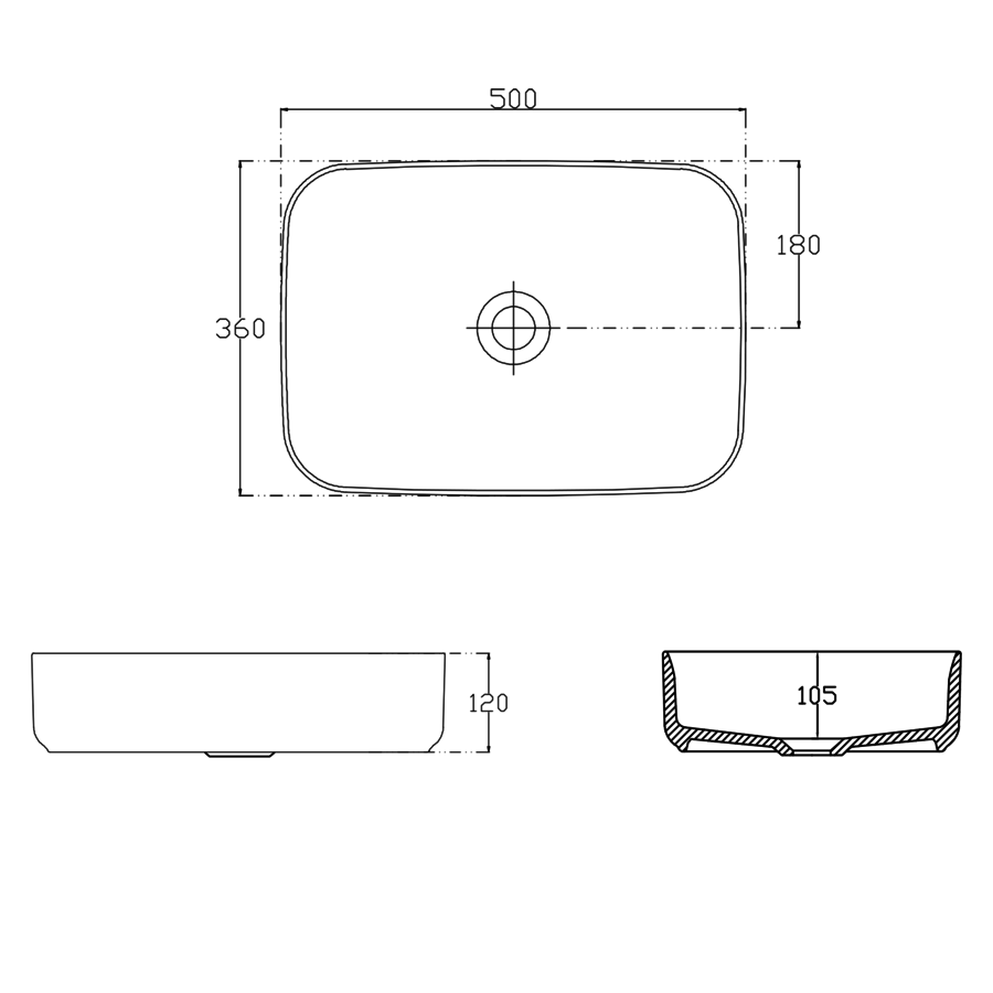 Wastafel Sapho Infinity 50x36 cm Wit