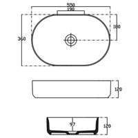 Wastafel Sapho Infinity 55x36 cm Wit