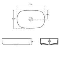 Wastafel Sapho Infinity 55x36 cm Mat Ivoor