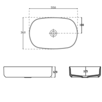 Wastafel Sapho Infinity 55x36 cm Mat Wit