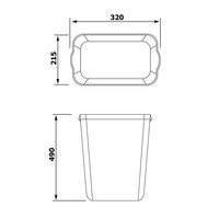 Afvalemmer Sapho Colored 23 L Mat Zwart