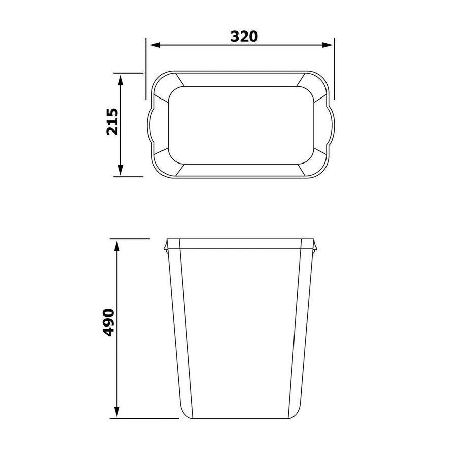 Afvalemmer Sapho Colored 23 L Mat Zwart