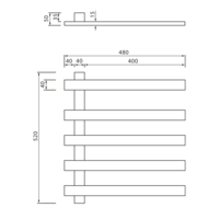 Handdoekradiator Sapho Elcor 48x52 cm 63 Watt Mat Wit