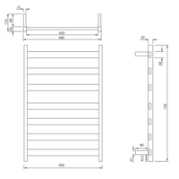 Handdoekradiator Sapho Elias 49x73 cm Mat Wit