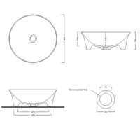 Wastafel Sapho Idea 42 cm Wit