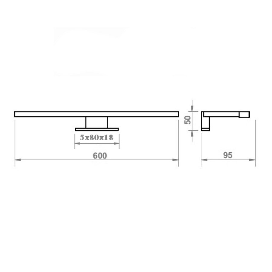 Spiegelverlichting Sanicare LED Anna 60 cm Goud