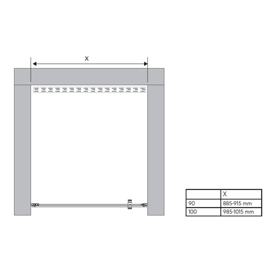 Nisdeur Sealskin Hooked Omkeerbaar 100x200 cm Zilver
