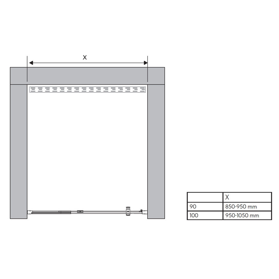 Nisdeur Sealskin Hooked Omkeerbaar Ruime Verstelbaarheid 90x200 cm Zilver