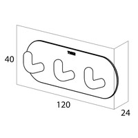 Handdoekhaak Tiger Rack Rondo Zelfklevend 3 Haken Wit