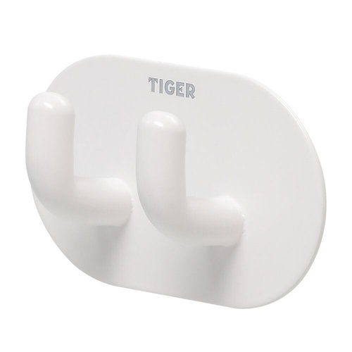 Handdoekhaak Tiger Rondo Double 2 Haken Wit 