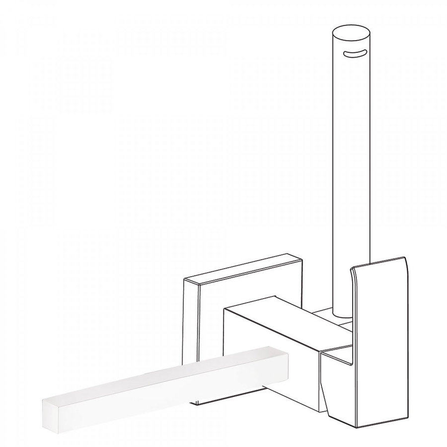 Handdoekhouder t.b.v. bidetmengkraan Tres Cuadro Exclusive Mat Wit