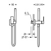 Handdoekhouder t.b.v. bidetmengkraan Tres Cuadro Exclusive Mat Zwart