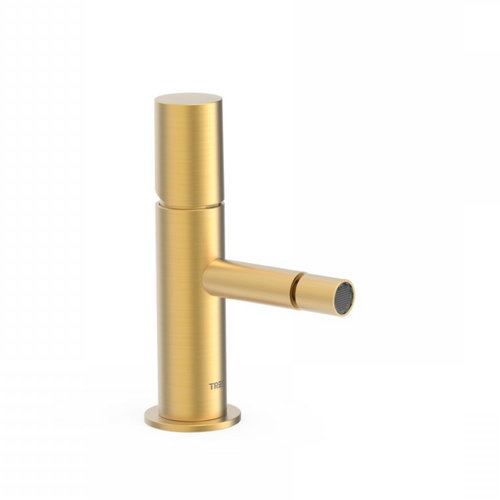 Bidetmengkraan Tres Study Exclusive 1-Knop Uitloop Recht 8 cm Rond Mat Goud 