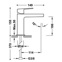 Wastafelmengkraan Tres Project 1-Hendel Uitloop Recht 10.6 cm Rond RVS