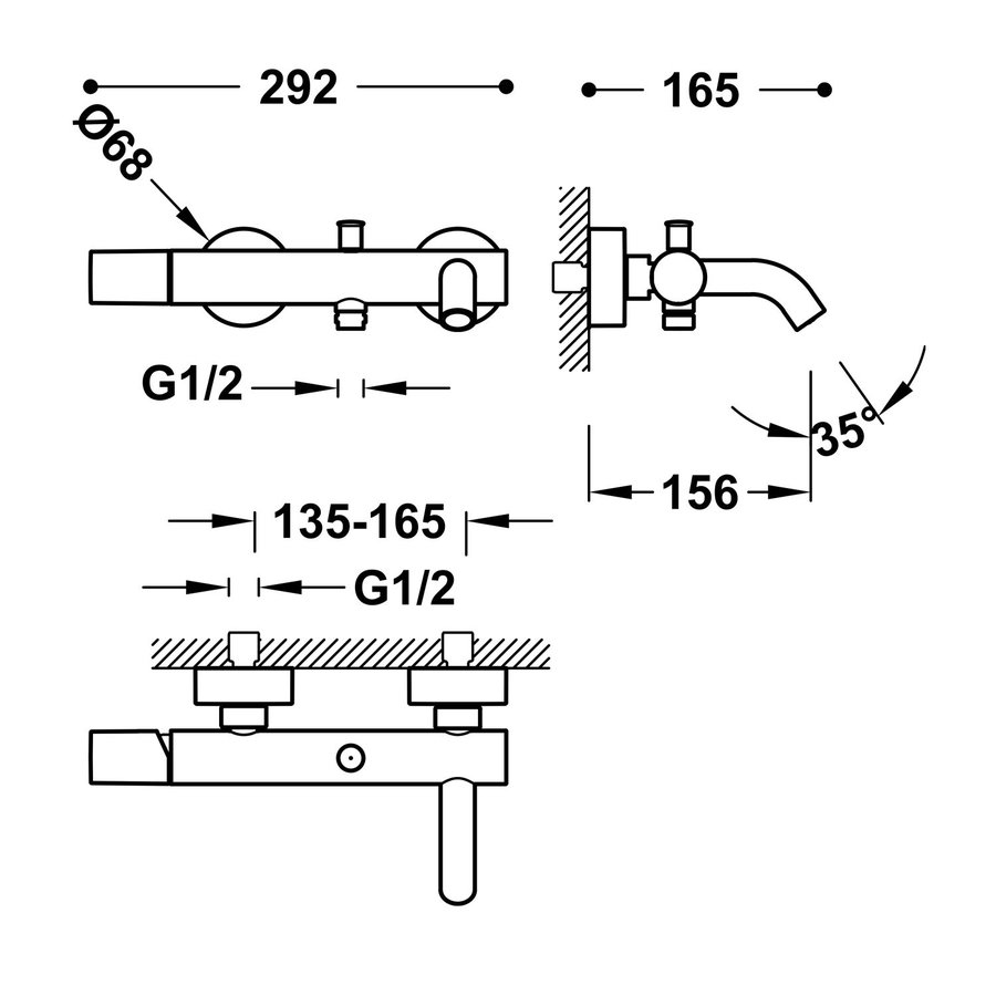 Badmengkraan Tres Study Exclusive Rond met Omstel en Handdoucheset met Staafhanddouche Mat Goud