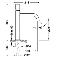 Wastafelmengkraan Tres Study Exclusive 32,5 cm 1-Knop Rond Metallic Zwart