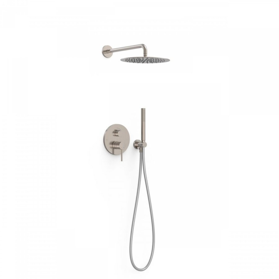 Regendoucheset Inbouw Tres Study Exclusive Rond 30 cm Met Wandarm en Handdoucheset met Staafhanddouche Rapid Box RVS