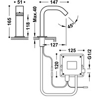 Elektronische Fonteinkraan Tres Tempo Standard Vierkant Chroom