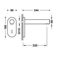 Elektronische Fonteinkraan Tres Tempo Standard Hangend Chroom