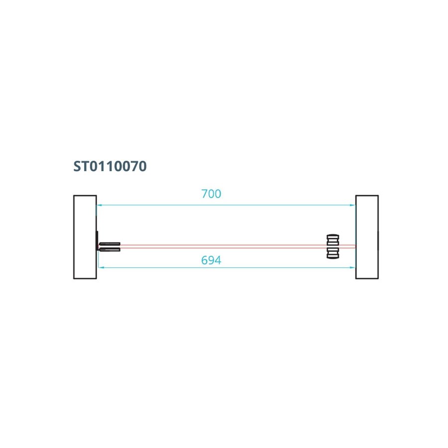 Nisdeur Van Rijn ST01 Profielloos 70x200 cm Met Satijnbaan 8 mm RVS