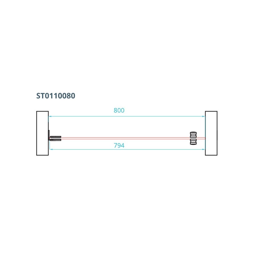 Nisdeur Van Rijn ST01 Profielloos 80x200 cm Helder Glas 8 mm Chroom