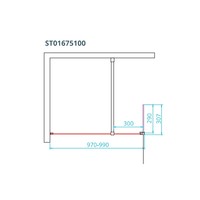 Inloopdouche Van Rijn ST01 Met Scharnierend Zijwand Helder Glas 100-30x200 cm 8 mm Chroom