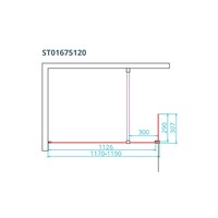 Inloopdouche Van Rijn ST01 Met Scharnierend Zijwand Helder Glas 120-30x200 cm 8 mm Chroom