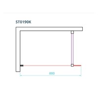 Inloopdouche Van Rijn ST01 Met Scharnieren En Stabilisatiestang 88x200 cm Helder Glas 8 mm Chroom