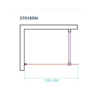 Inloopdouche Van Rijn ST01 Met Stabilisatiestang 80x200 cm Helder Glas 8 mm RVS