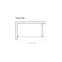 Inloopdouche Van Rijn ST01 Met Stabilisatiestang 110x200 cm Helder Glas 8 mm Mat Zwart