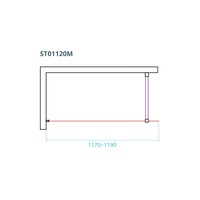 Inloopdouche Van Rijn ST01 Met Stabilisatiestang 120x200 cm Helder Glas 8 mm Mat Zwart